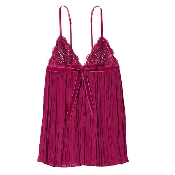 New! Victoria's Secret Pleated Embellished Babydoll Slip Lingerie 31580 - Picture 1 of 10